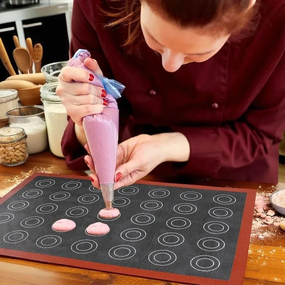 Silicone Baking Mat with Dual Sided Macaron Puff Mold