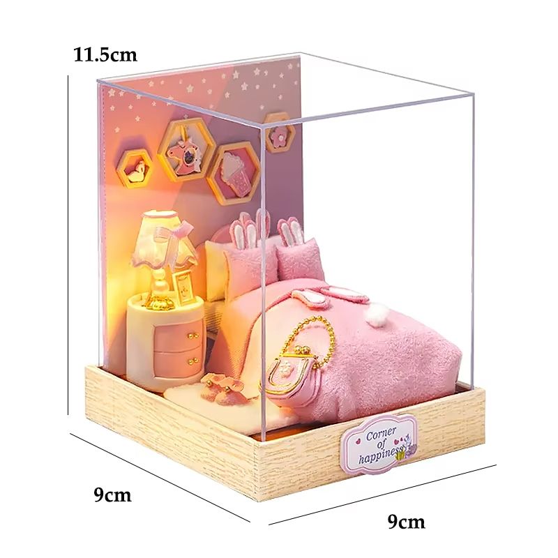 CozyDream DIY Miniature Dollhouse Kit with Furniture & Lights – 3D Wooden Puzzle Home