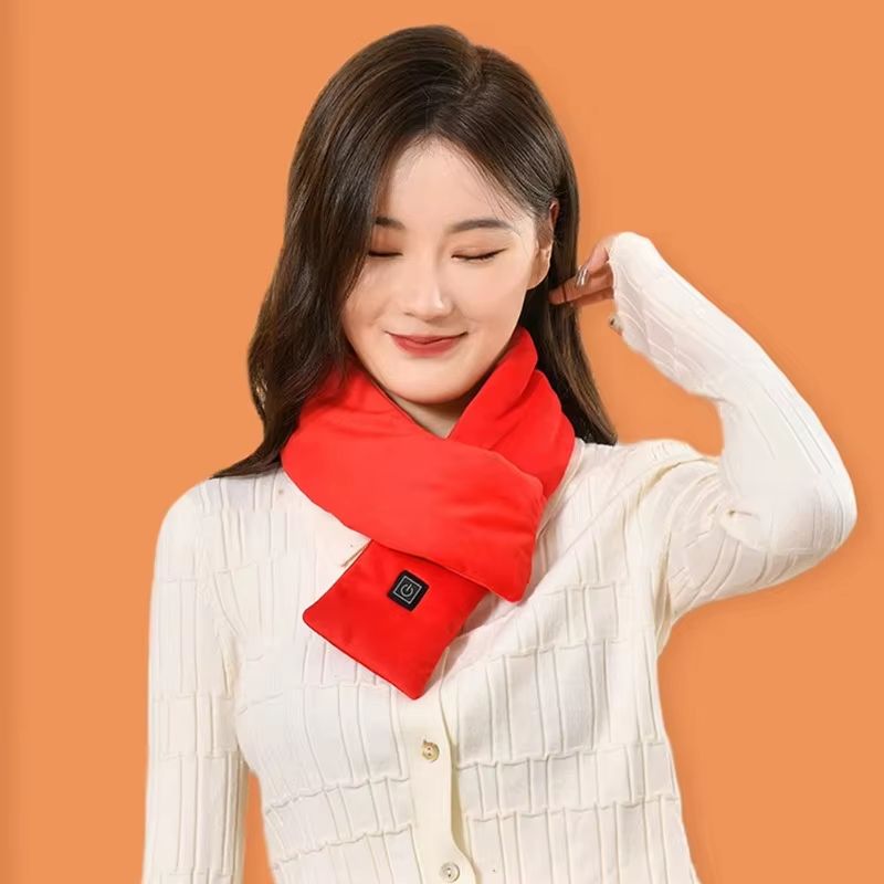 USB Heated Scarf with 3-Gear Temperature Control Fleece Wrap Electric Neck Warmer