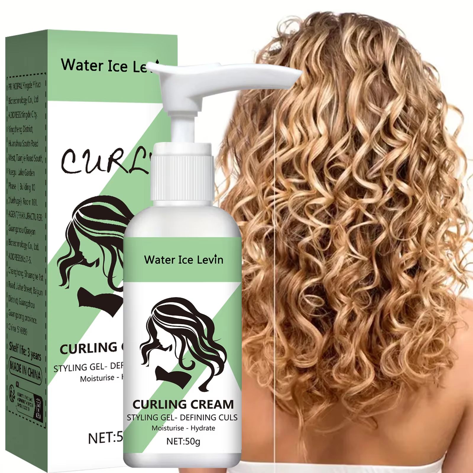 CurlDefine Moisturizing Curly Hair Styling Cream Shine Enhancer and Elasticity Booster