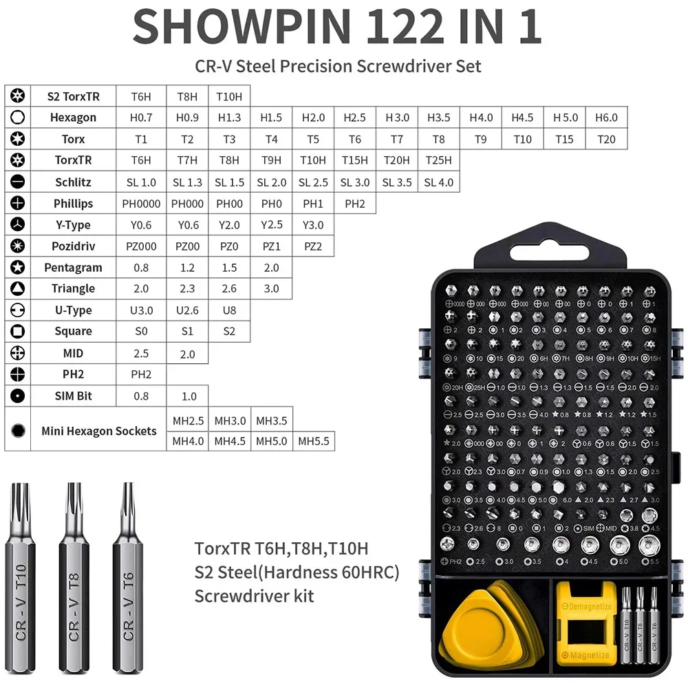 Laptop Screwdriver Kit Precision, Computer Repair Kit Magnetic, Small Impact Screwdriver Set with Case