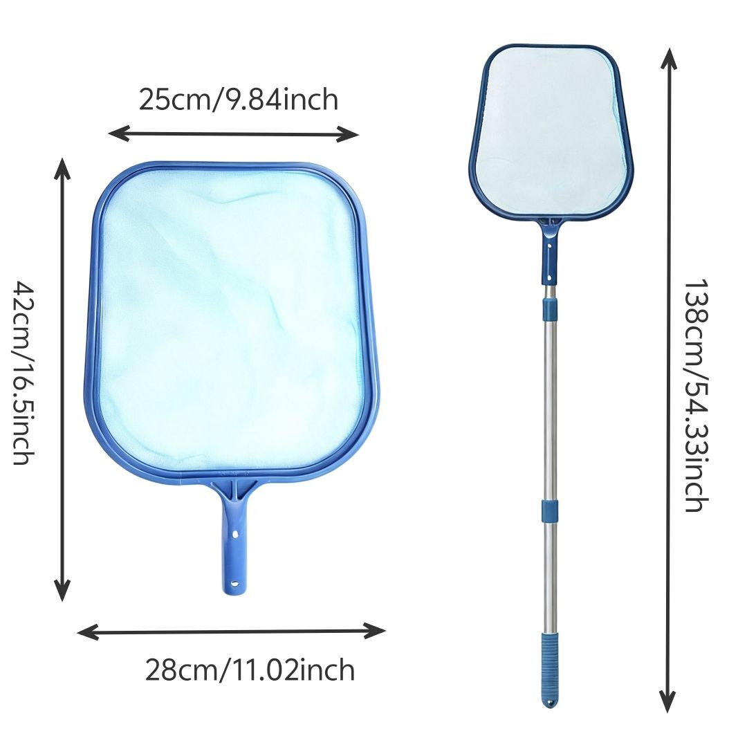 Professional Swimming Pool Leaf Rake with Deep Bag & Skimmer Net Efficient Pool Cleaning Solution