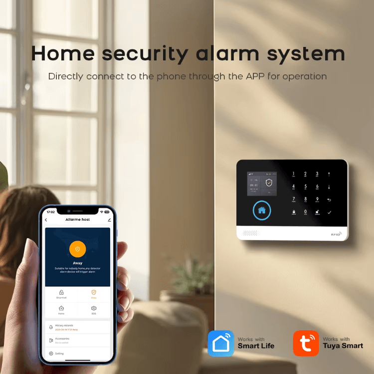 PGST WiFi GSM Tuya Smart Home Alarm System – Wireless Security Kit with Door & Motion Sensors