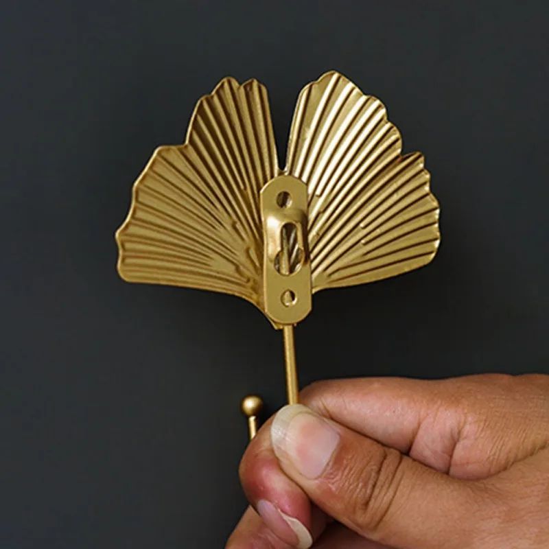 Gold Leaf Metal Wall Hooks Decorative Towel And Clothes Hanger