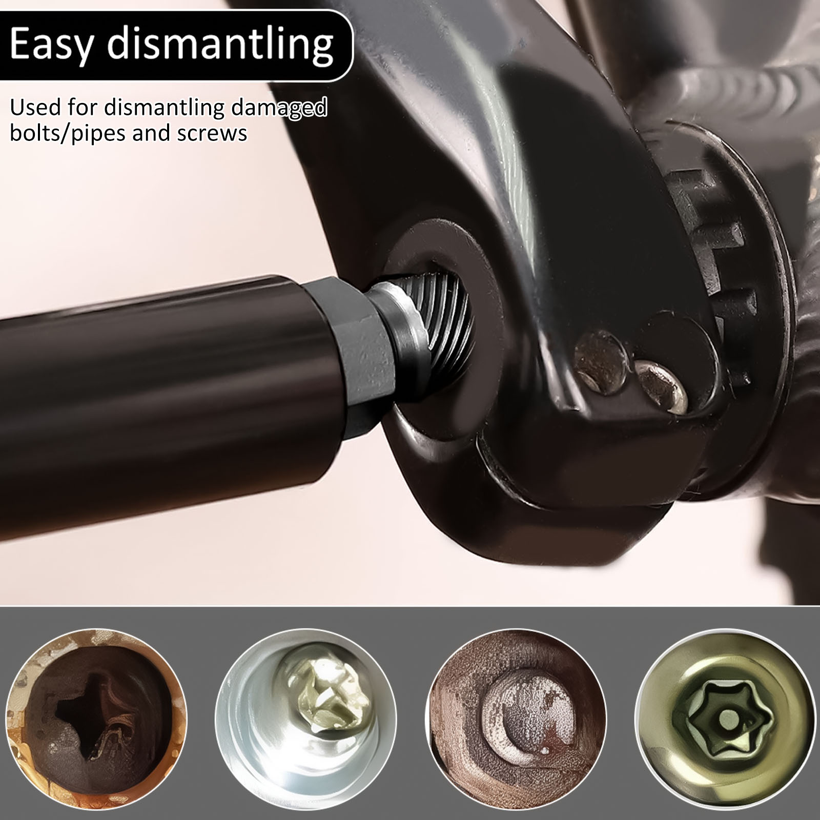 Multi Spline Screw Extractor Set, Alloy Steel Damaged Bolt Removal Tool, Easy Out Rusted Bolt Removal