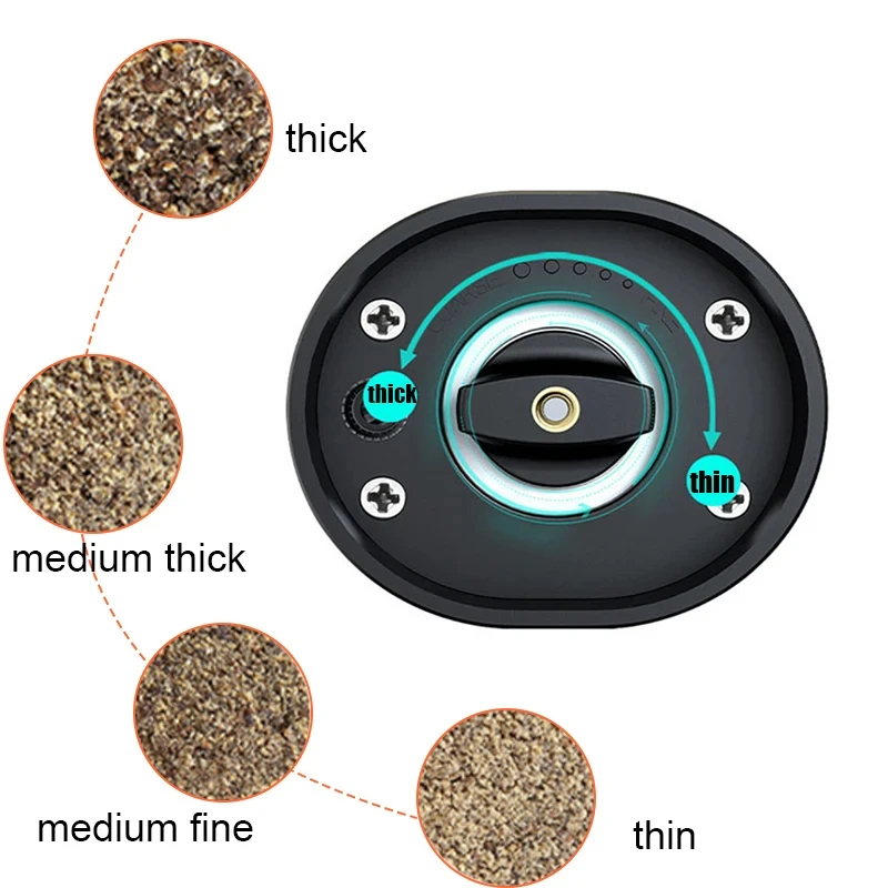 Electric Salt and Pepper Grinder - Adjustable Coarseness