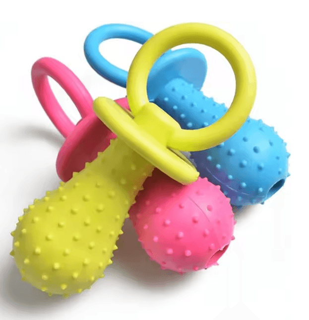 Rubber Pacifier Dog Chew Toy Interactive Teeth Cleaning Soother