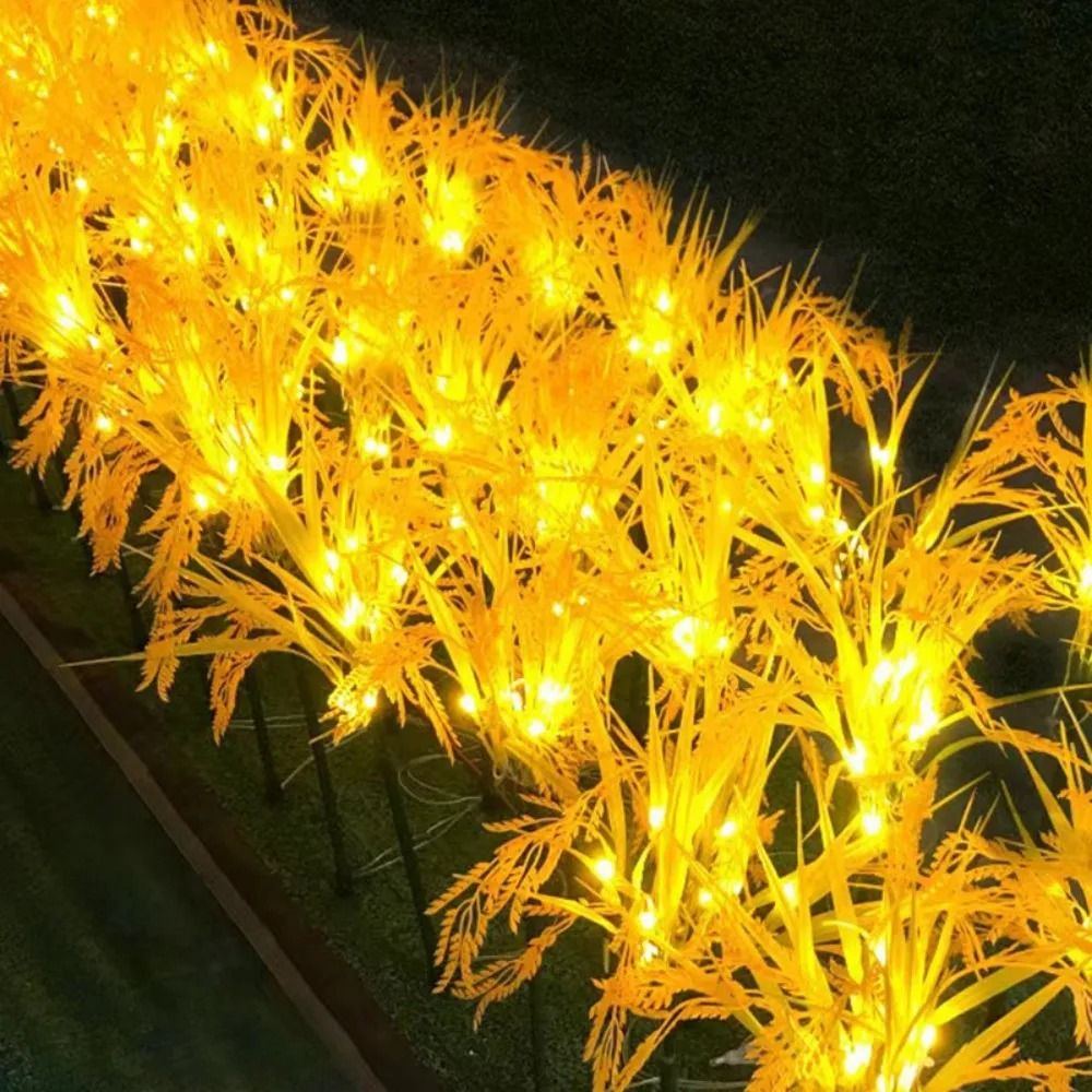 Solar Wheat Ear Ground Light 7 Head Warm White Outdoor Decoration
