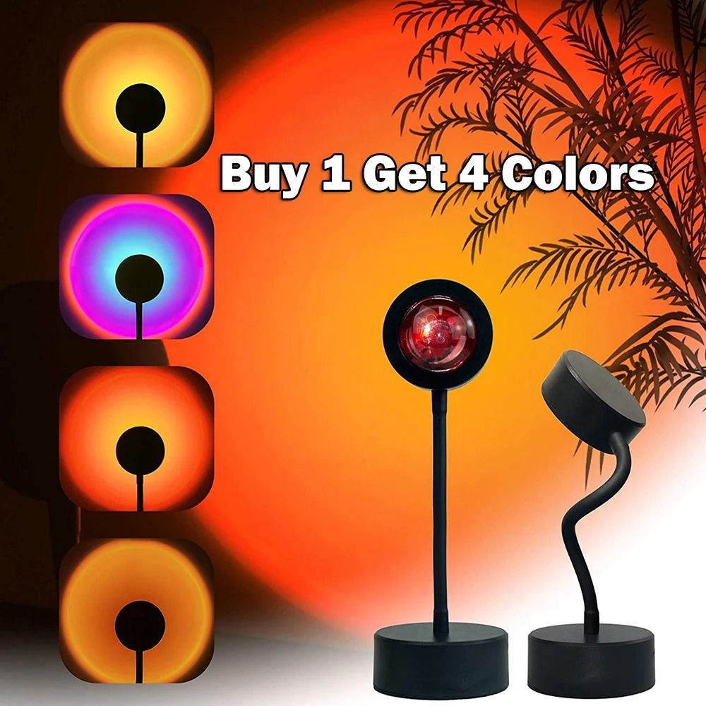 USB Sunset Projector Lamp with Adjustable Head for Mood Lighting