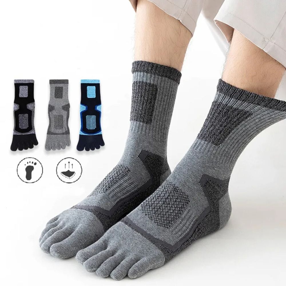 Thickened Five-Finger Sports Socks – Breathable, Quick-Dry, Sweat-Absorbent Toe Socks for Men and Women