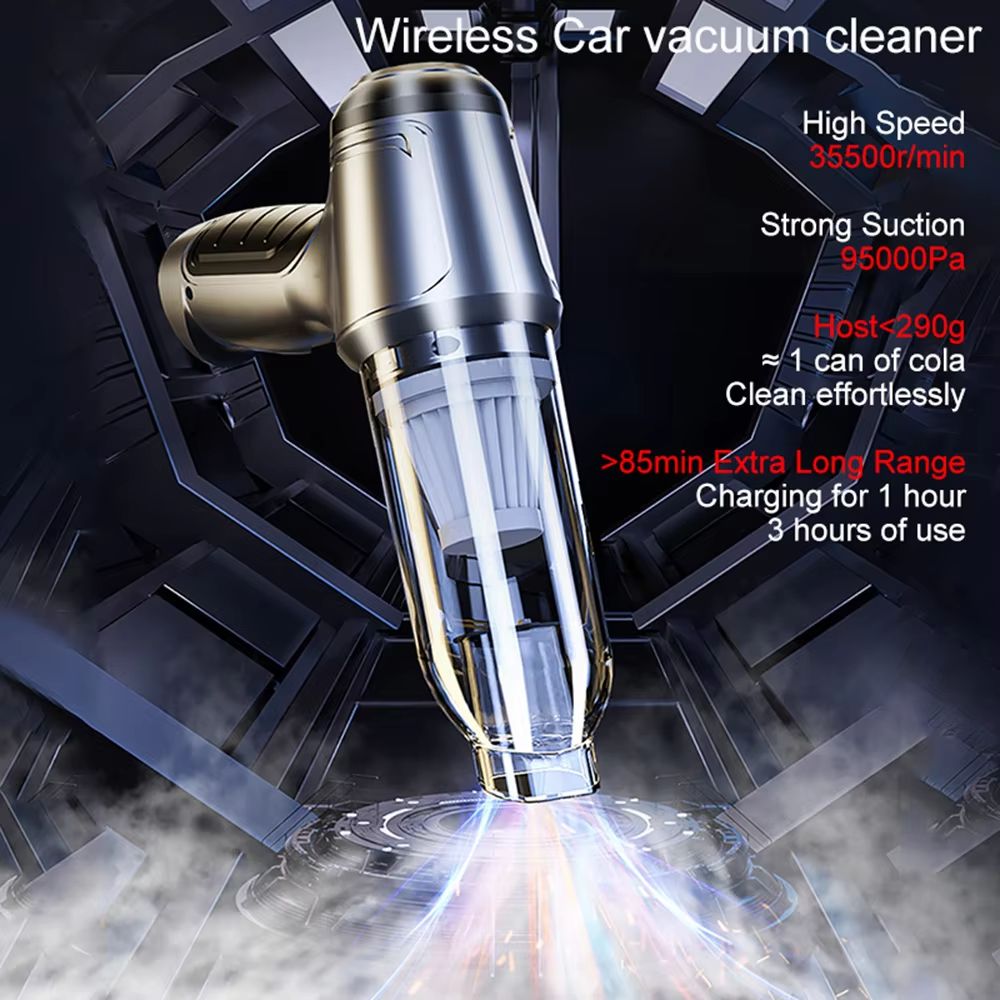 Car Vacuum Cleaner 95000PA Wireless Handheld Strong Suction Portable Vacuum