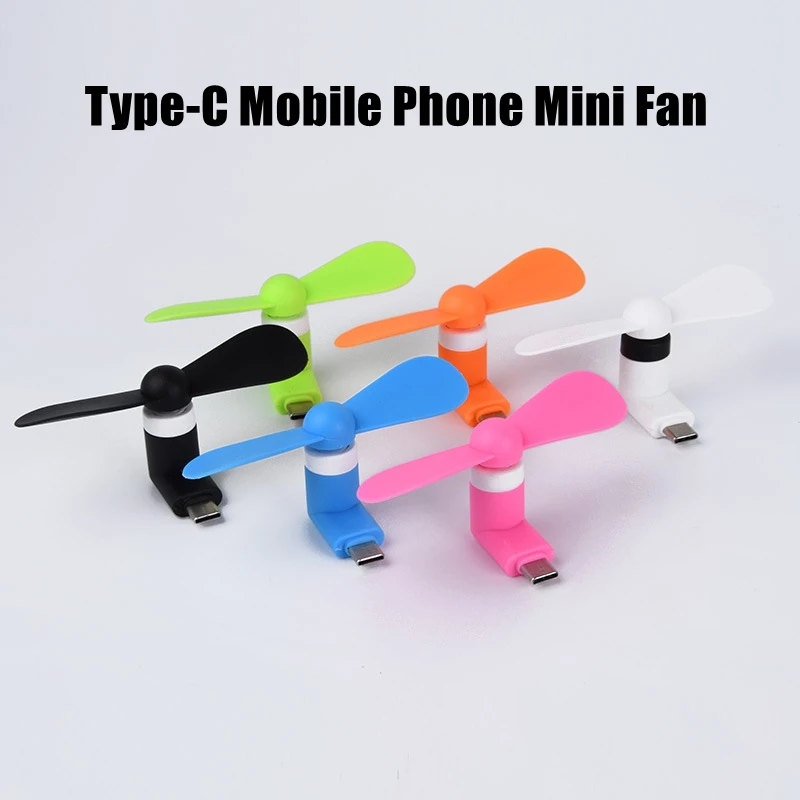 Portable USB Mini Fan for Mobile Phones Type-C Charging, Cooling Gadget