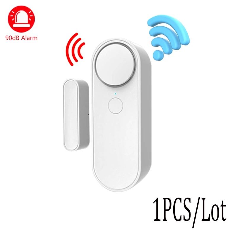 Tuya WiFi Door Sensor Smart Window Entry Alarm with Built In Siren for Home Security