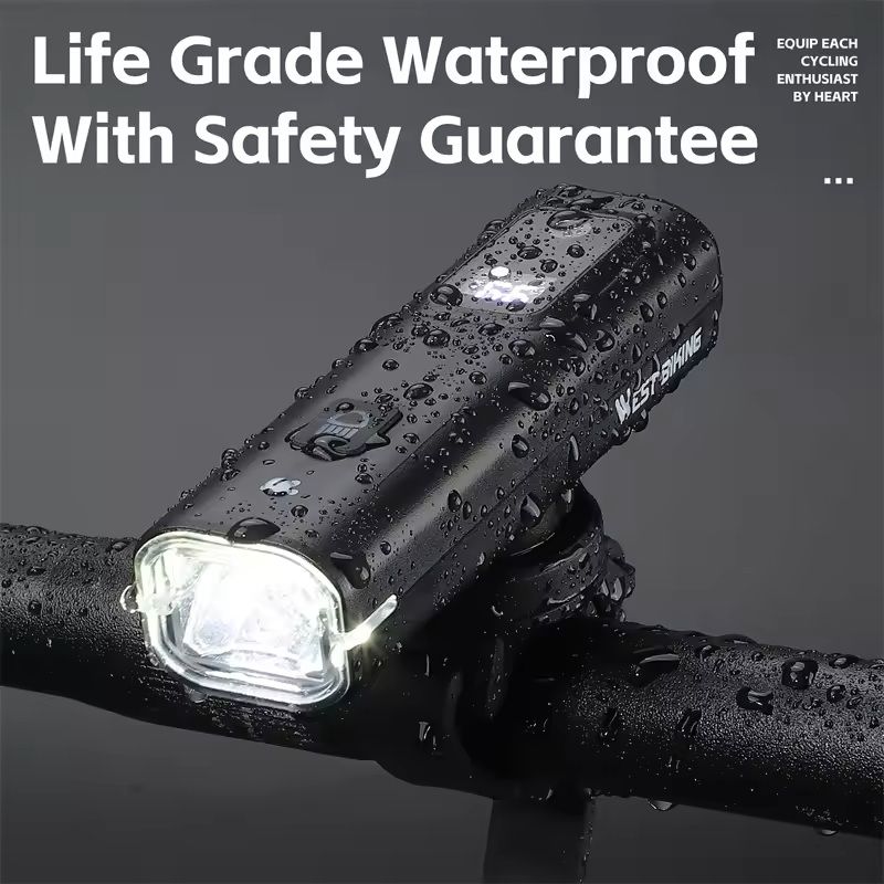 Intelligent Bike Headlight 400 Lumen Light Sensing Rechargeable