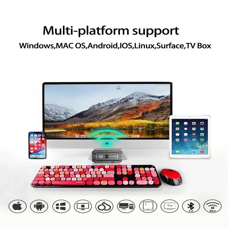 Bluetooth Keyboard Mouse Converter Wireless USB Hub Adapter for Multi Device Control