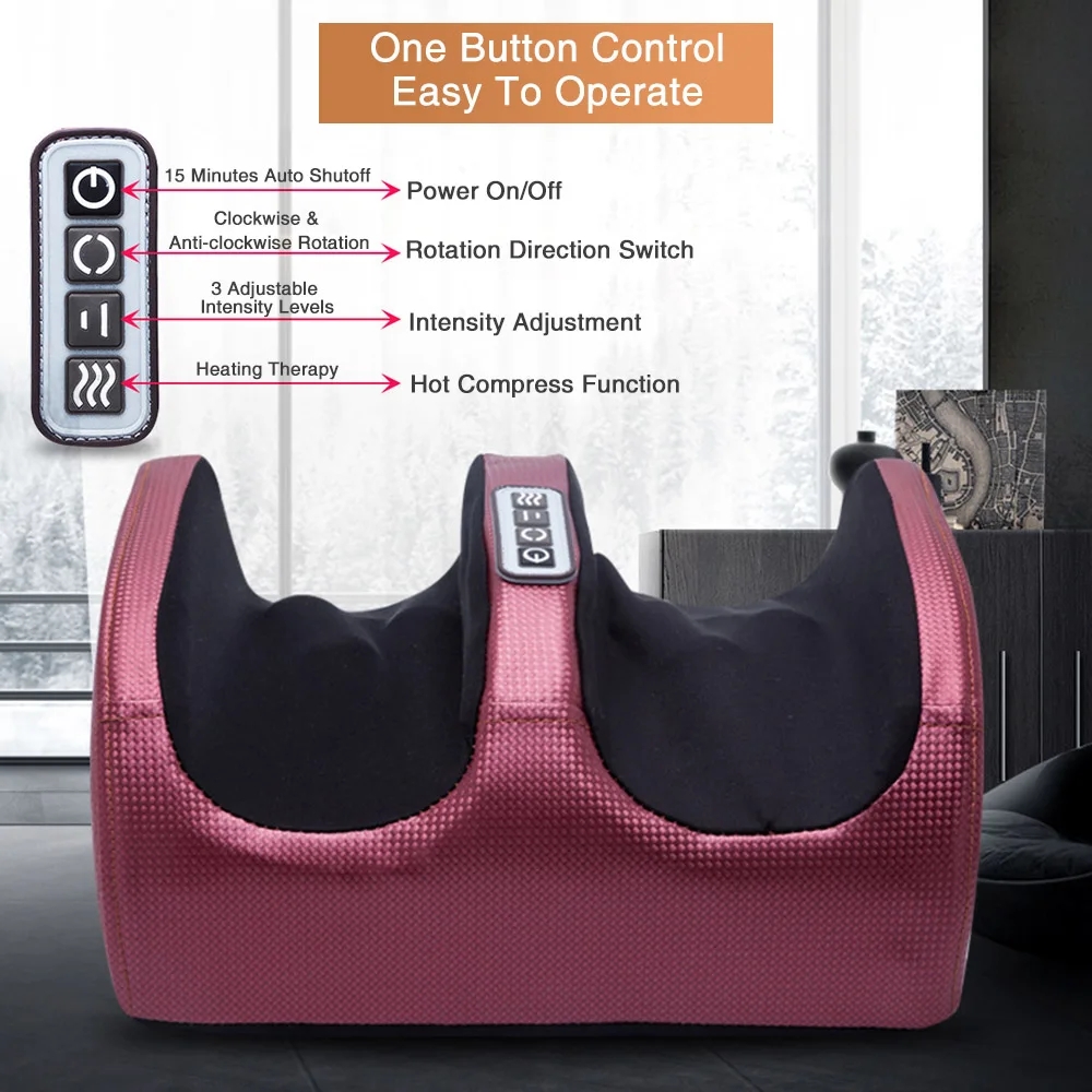 Rolling Shiatsu Calf Health Care Therapy, Deep Tissue Muscles Relieve Fatigue Machine, Infrared Heating Foot Massager