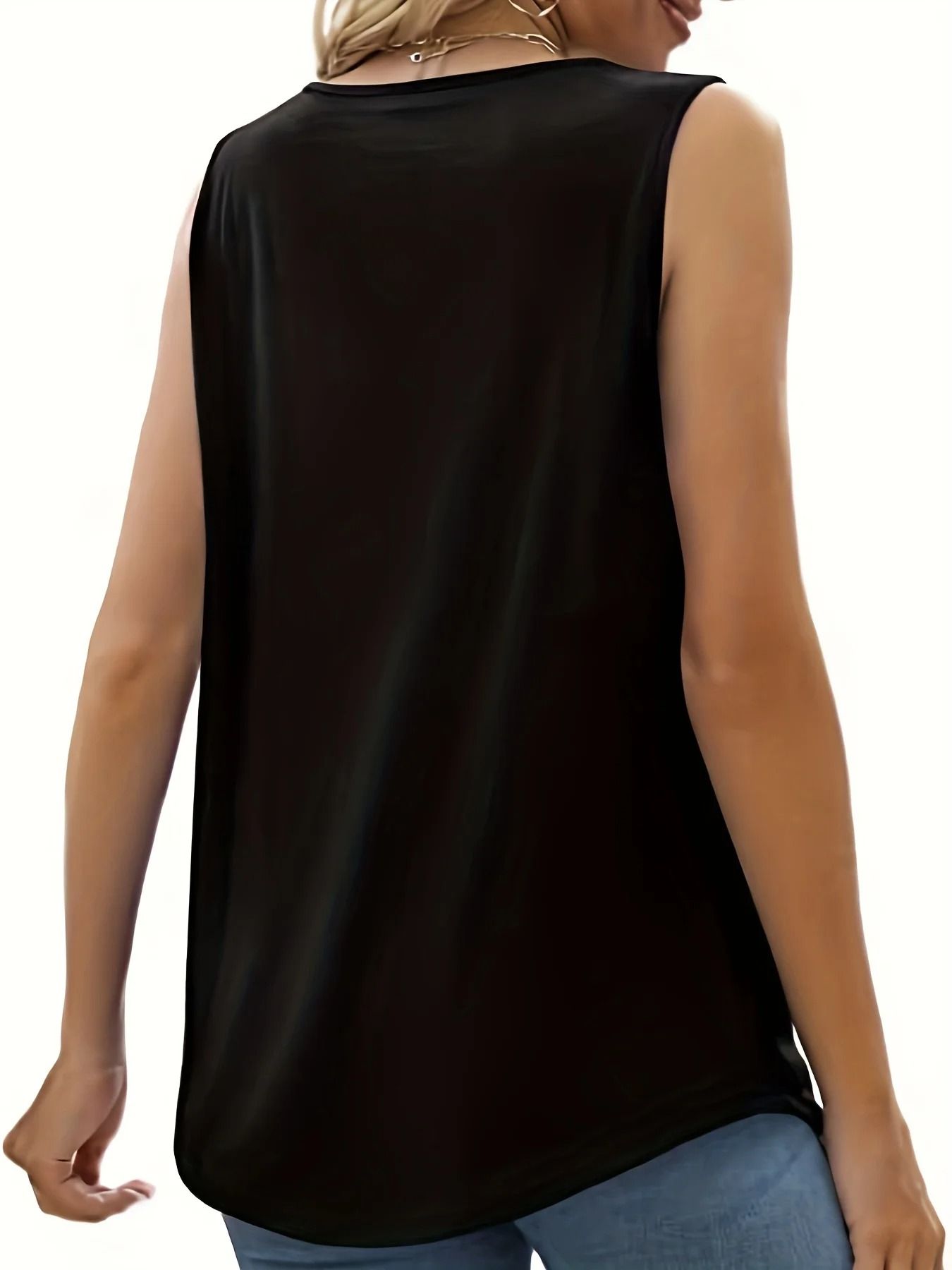 Plus Size Lace Trim Sleeveless Tank Top
