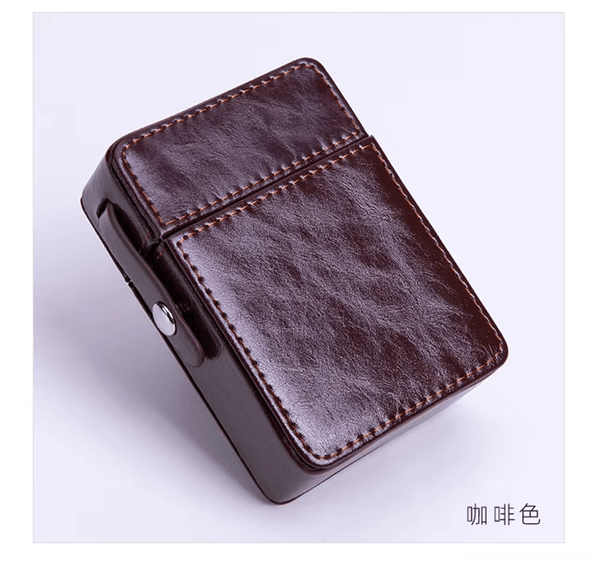 PocketGuard Leather Cigarette and Lighter Case