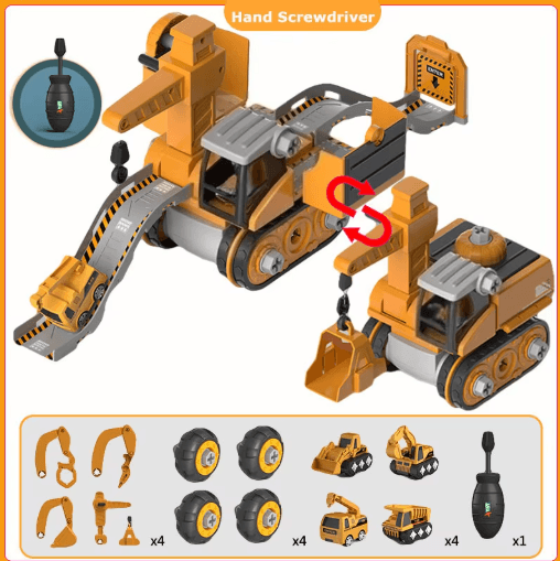 Kids Engineering Tool Set with Electric Drill – Educational Build Your Own Vehicle Kit
