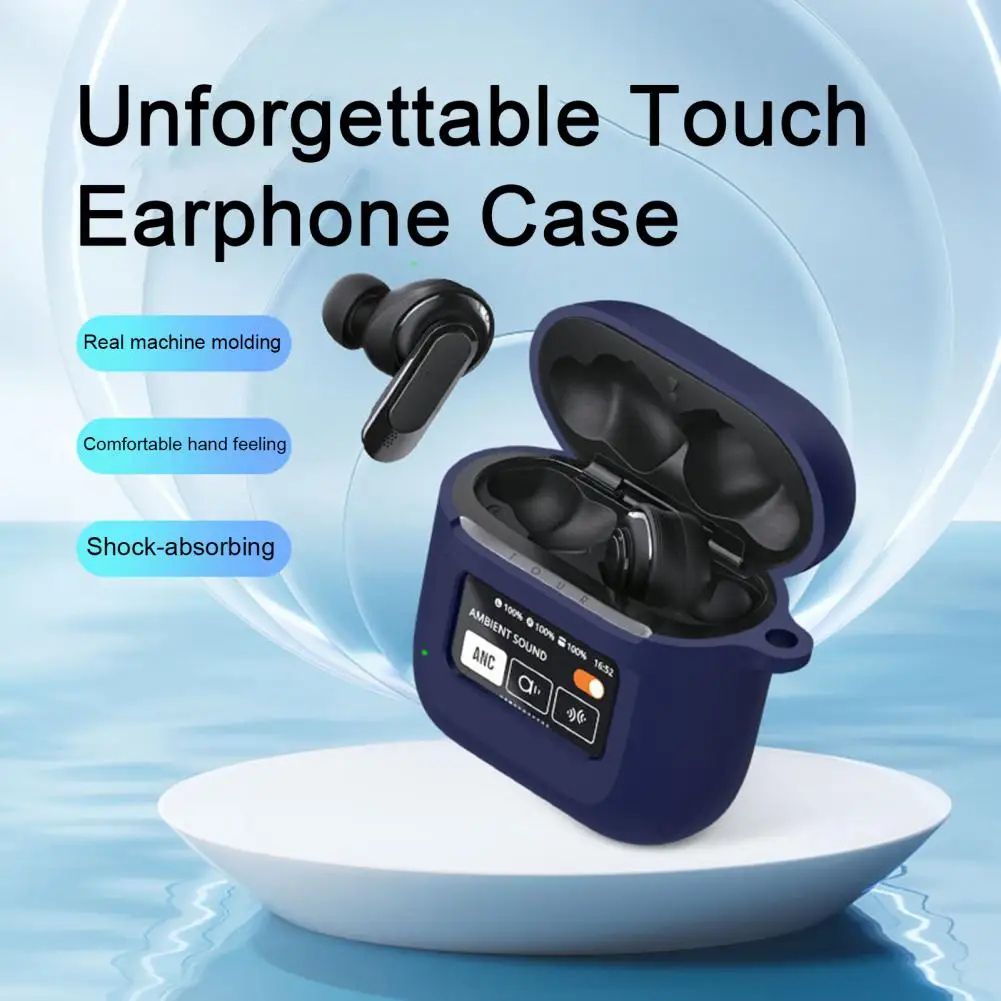Silicone AirPods Case Cover with Screen Window, Shockproof Wireless Earbuds Charging Case Protector, Anti-Scratch Shell