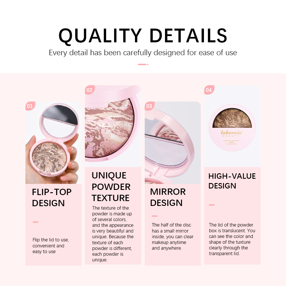 Baked Powder Foundation, Oil Control Setting Makeup, Pressed Powder Cake Bronzer Glow, Face Contouring, Shimmer Contour