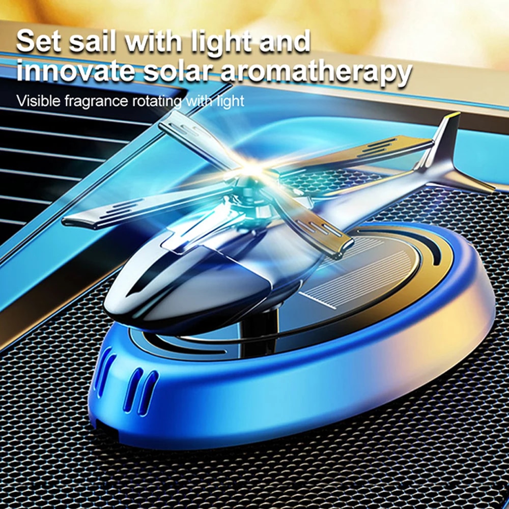 Solar Aromatherapy Car Air Freshener: Rotation Helicopter Design