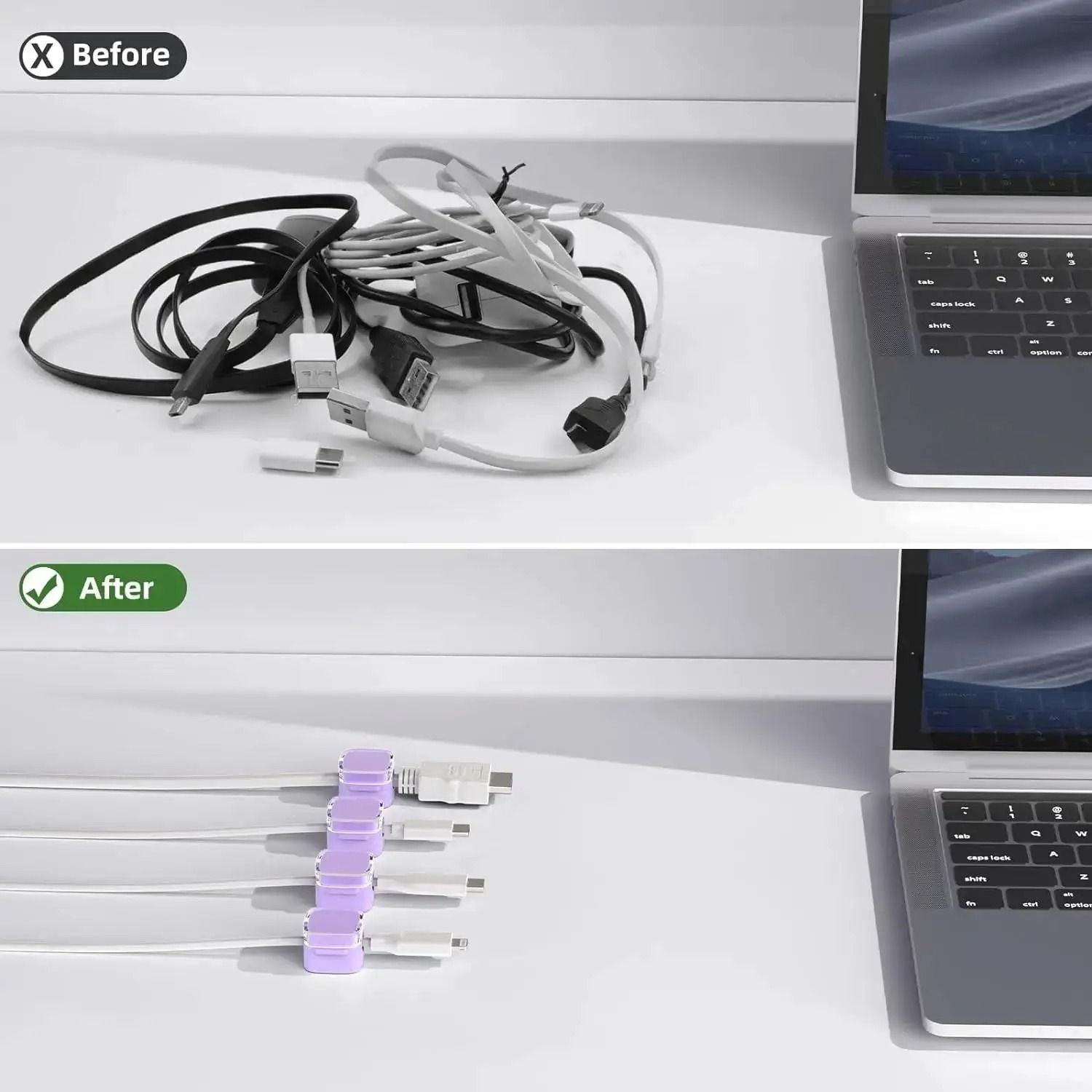 Adjustable Magnetic Cable Clips – High-Performance Under-Desk Wire Management & Smooth Cord Holder