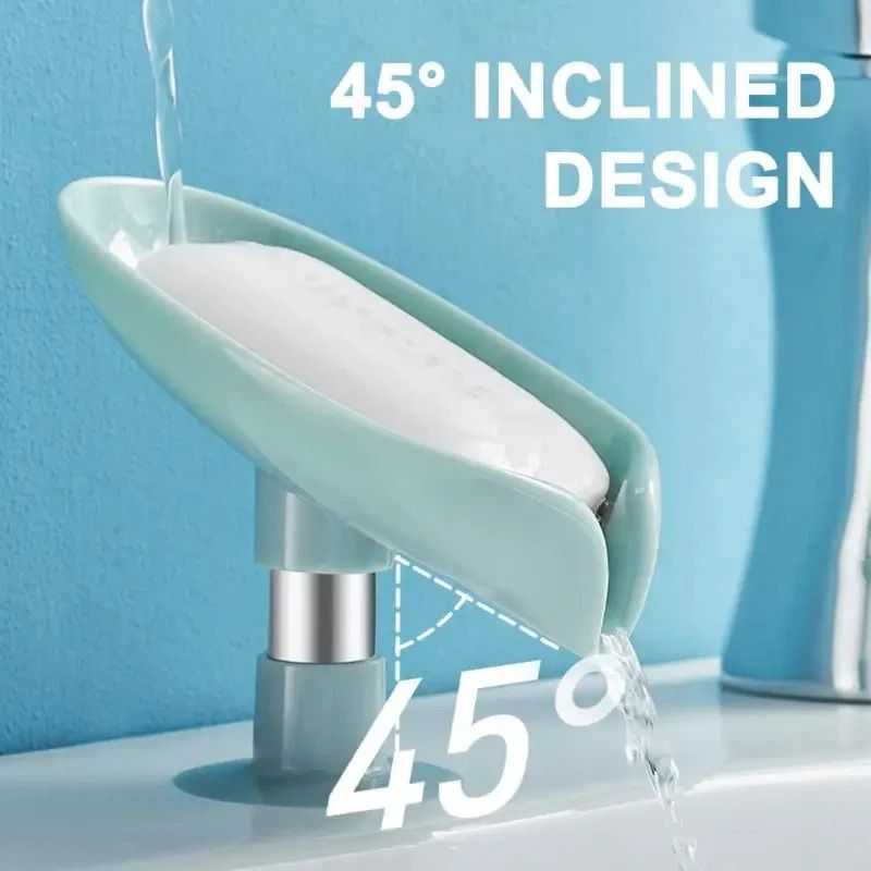 Leaf Shape Soap Holder with Suction Cup Sponge Dish Rack