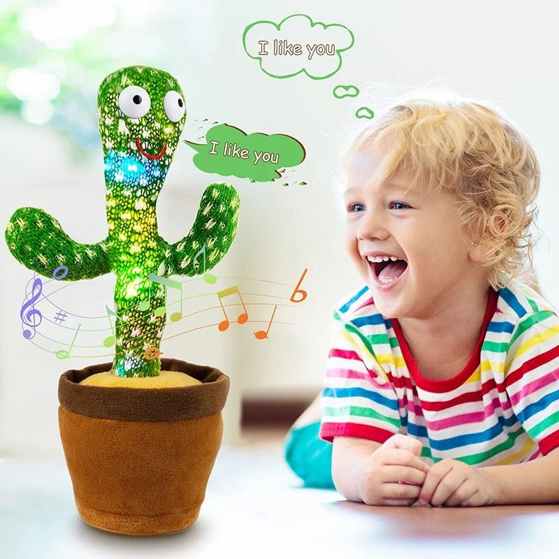 Dancing Cactus Talking Speaker Toy with Voice Repeat and LED