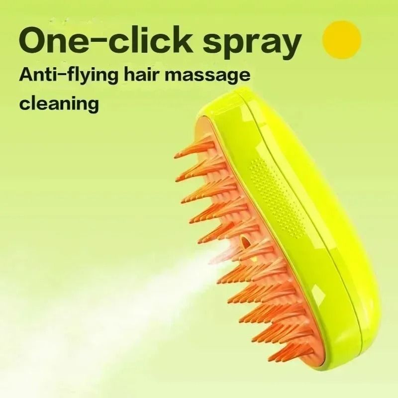 3 in 1 Steamy Groom Pet Brush with Spray and Massage