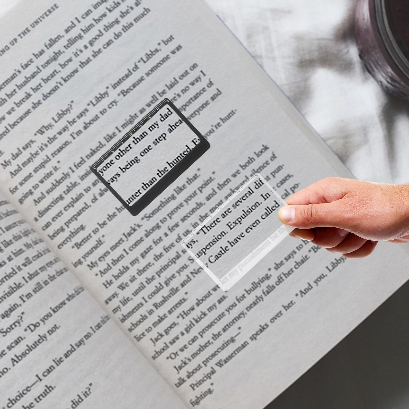Credit Card Magnifying Glass Pocket Magnifier with Fresnel Lens for Reading and Outdoor Survival