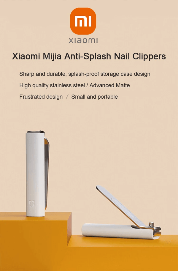 Xiaomi Anti Splash Nail Clipper Stainless Steel Portable Nail Trimmer with Storage Case