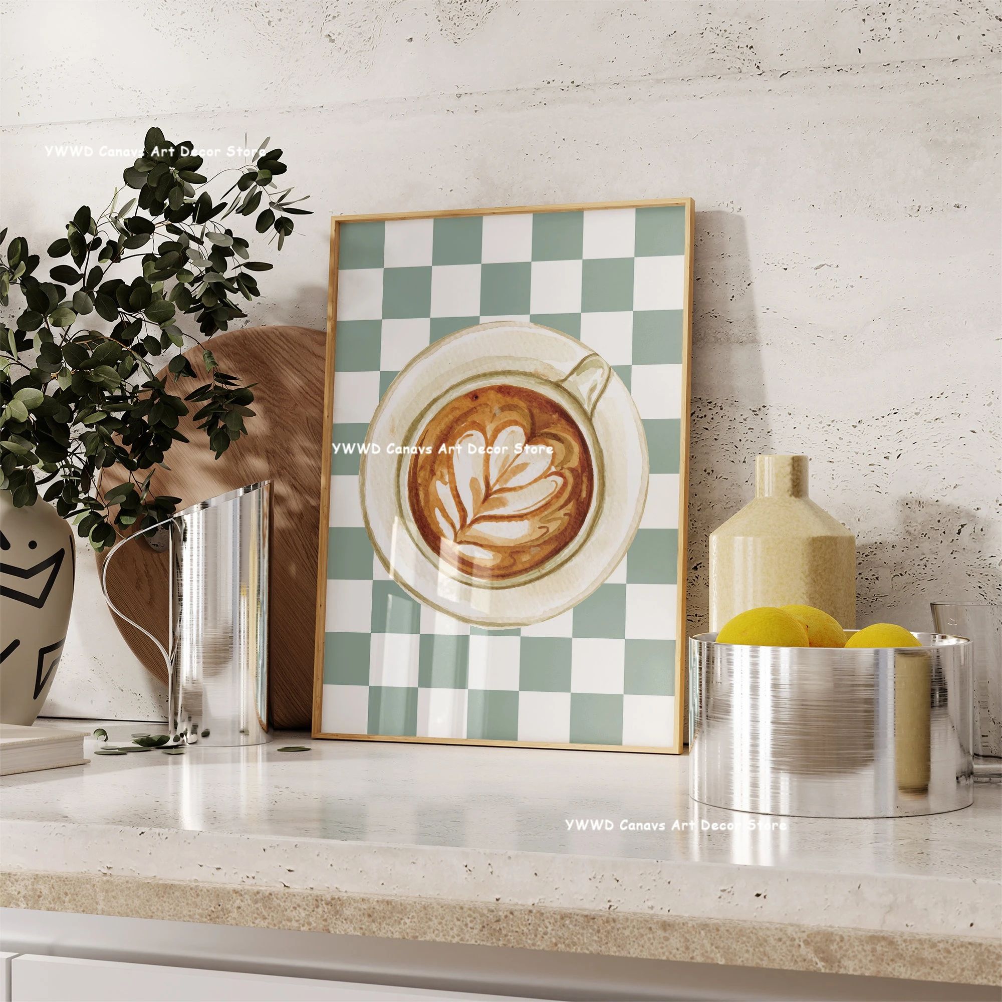 Bon Appetit Coffee Canvas Wall Art – Modern Espresso Kitchen Decor