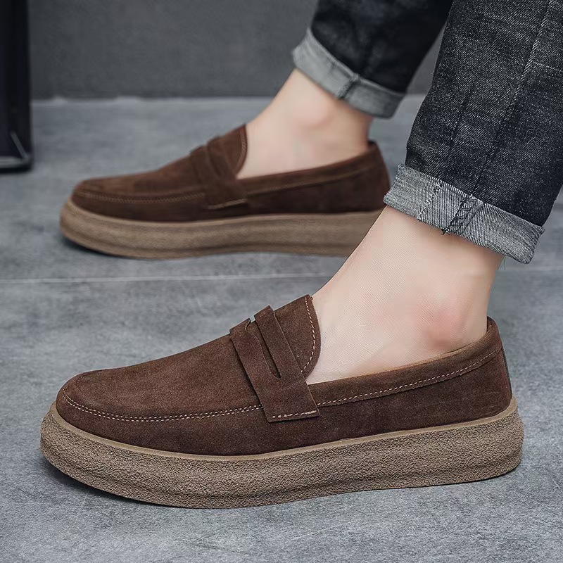 Comfortable Mens Casual Shoes, Fashion Platform Loafers, Lightweight Slip-On Sneakers, Breathable Flats