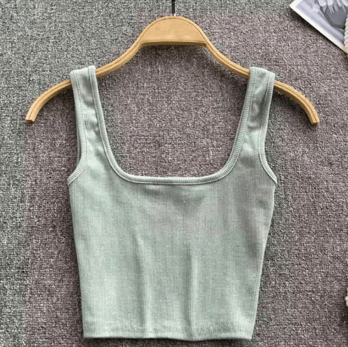 Womens Backless Y2K Crop Top Slim Fit Sleeveless Cami