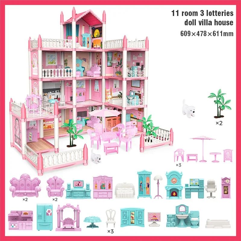 3D DIY Dream Princess Castle Villa Doll House