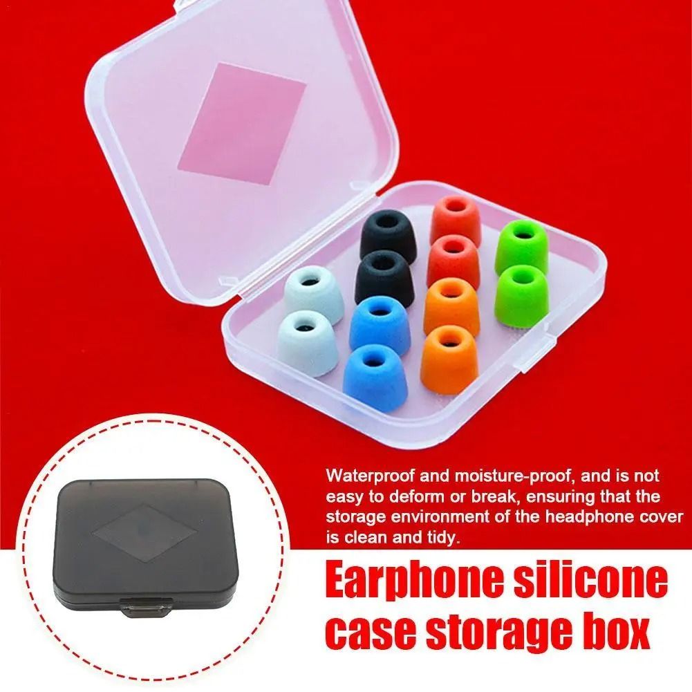 Ultra-Compact Transparent Ear Tip Storage Case | Dustproof Silicone & Memory Foam Protector