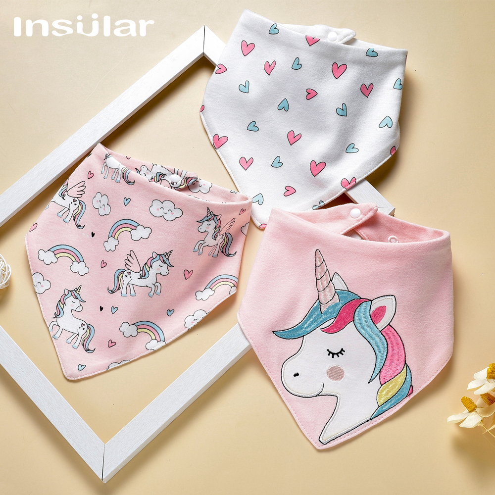 Triangle Cotton Baby Bibs, Cartoon Print, Feeding Apron, Saliva Towel, Baby Boys Girls, Cotton Bandana Bibs, Baby Stuff