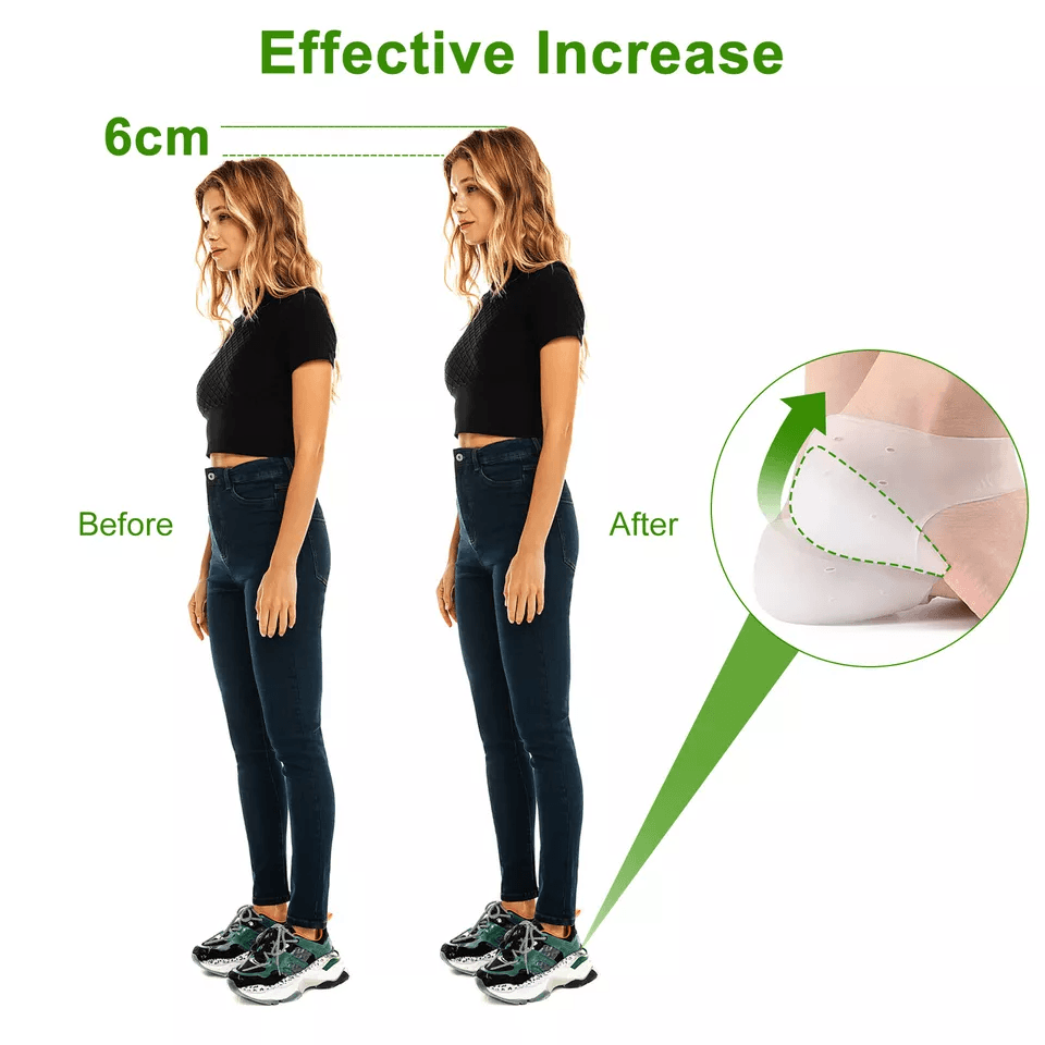 6CM Concealed Footbed Enhancers, Invisible Height Increase Silicone Insoles Pad for Men and Women
