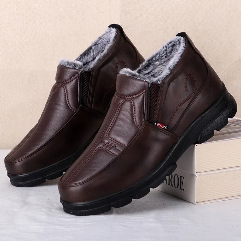 Men's Waterproof Casual Snow Boots, Winter Fashion Non-slip Cotton Shoes