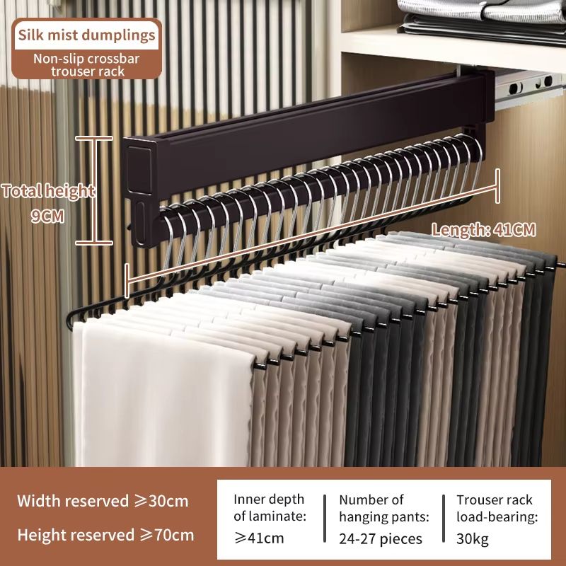 Space-Saving Expandable Sliding Pants Rack