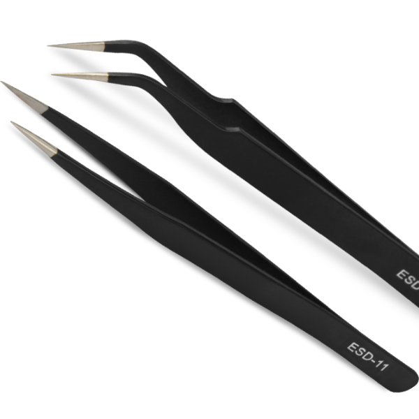 Precision Stainless Forceps, Curved Straight Tweezers for Motherboard Repair, iPad Repair