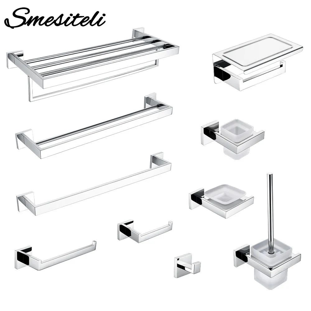 Stainless Steel Bathroom Hardware Set with Toilet Paper Holder and Accessories