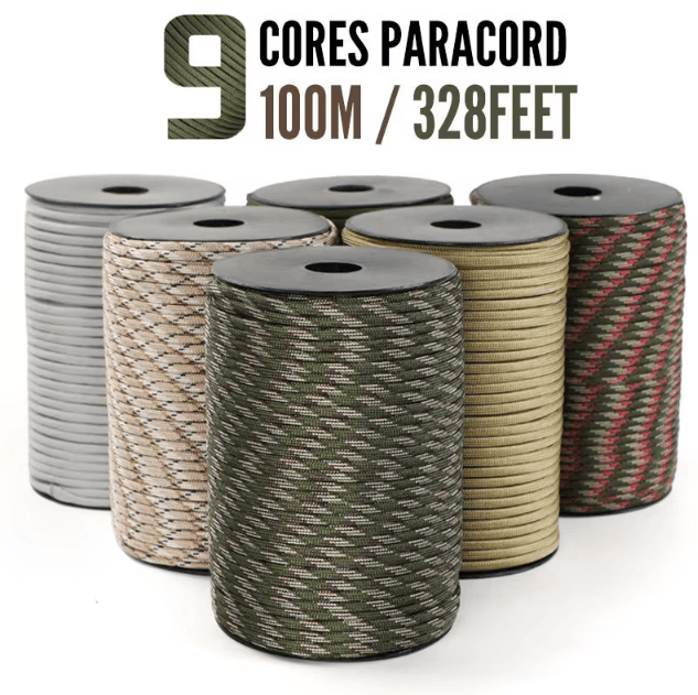 650lb 9-Core Paracord Survival Rope – 100M Military-Grade 4mm Tactical Cord for Camping, DIY & Outdoor Gear