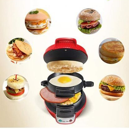 Household Breakfast Machine, Hamburg Sandwich Maker with Egg Cooker & Waffle Bread Sandwich Machine