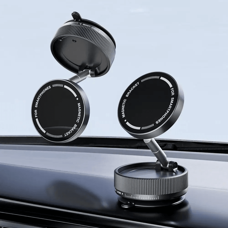 Vacuum Suction Magnetic Phone Holder with 360 Rotation and Foldable Design