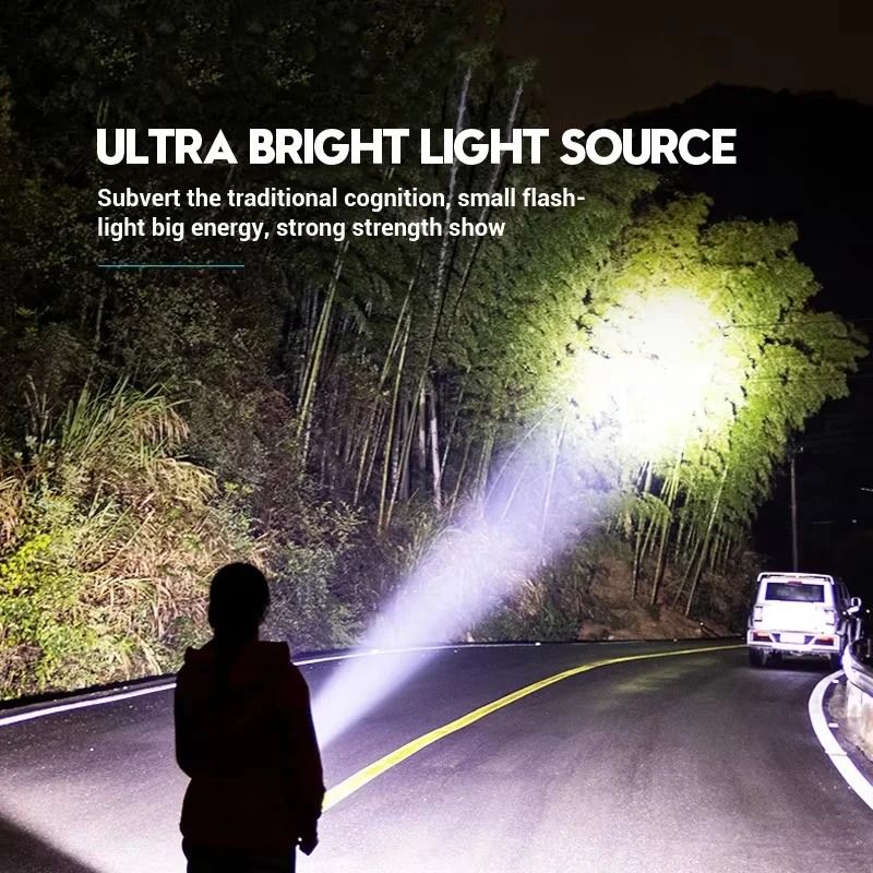 Mini LED Flashlight with Pen Clip and Magnetic Base USB Rechargeable