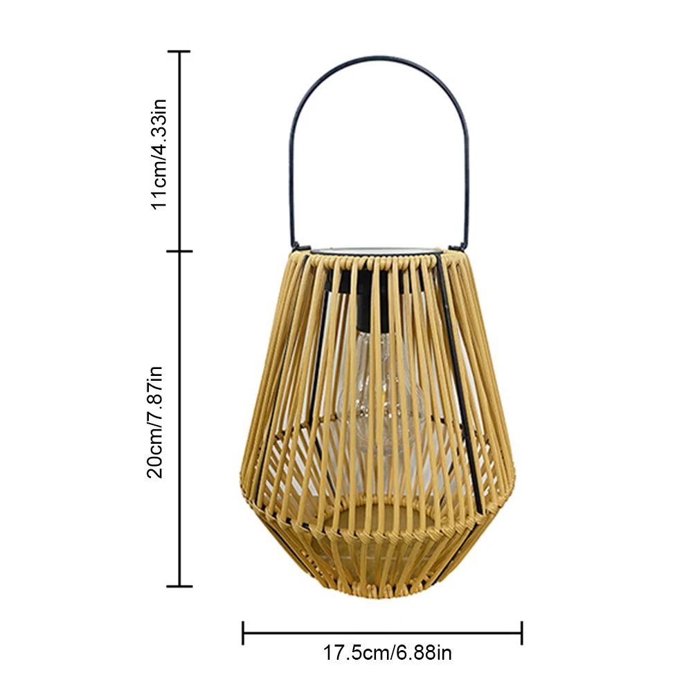 Solar Rattan Outdoor Lantern with Handle – Waterproof Hanging & Standing Garden Light