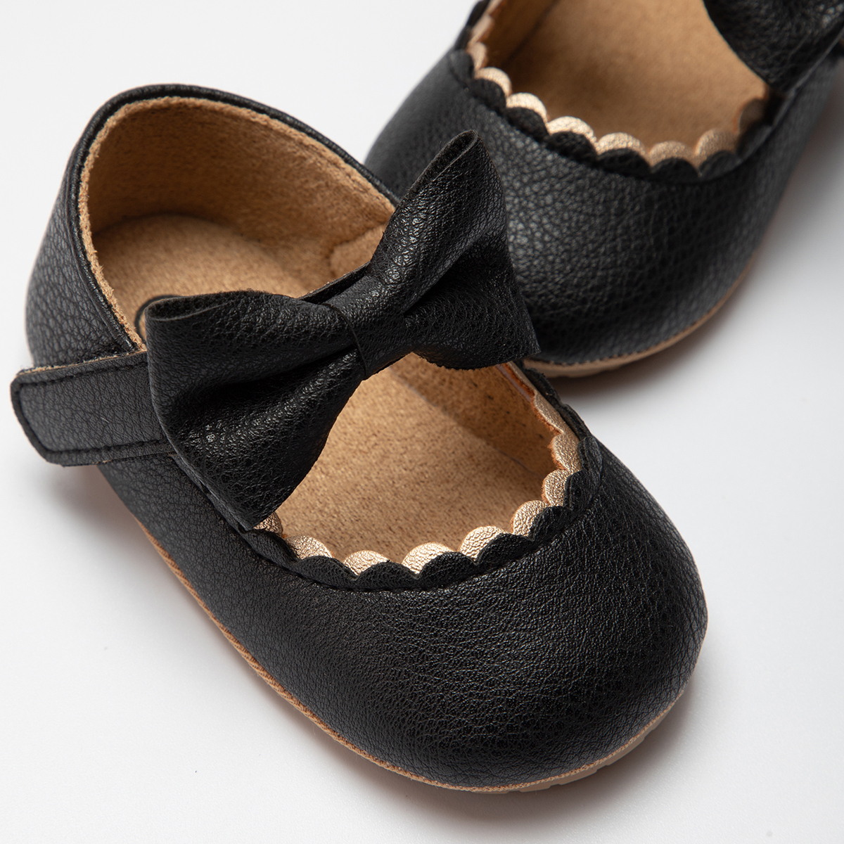 Infant Toddler Mary Janes, Baby Casual Shoes with Bowknot, Non-slip Rubber Soft-Sole PU First Walker Shoes