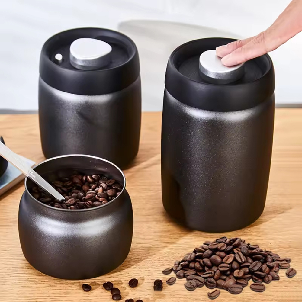 Coffee Vacuum Canister Stainless Steel Storage Container for Freshness